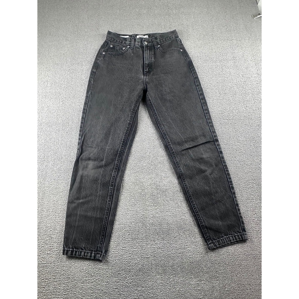 Pull & Bear High-Waist Mom Jeans Women 26 Gray Cotton Tapered Streetwear Grunge